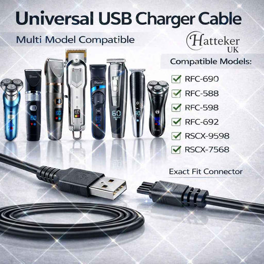 HATTEKER USB Charger Cable for RFC-690 / RFC-588 / RFC-598 / RFC-692 / RFC-696 – Replacement Charging Cable for Hatteker Trimmers