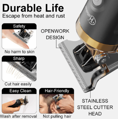 HATTEKER Beard Hair Trimmer for Men Professional Hair Clippers Grooming Cutting Kit Mustache T Blade Trimmer