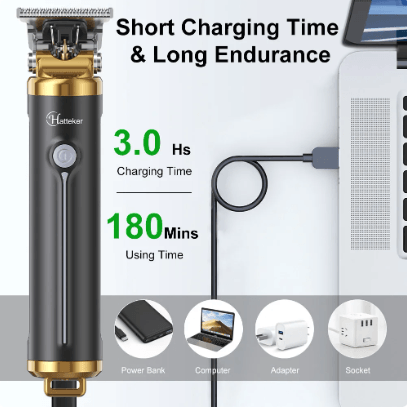 HATTEKER Beard Hair Trimmer for Men Professional Hair Clippers Grooming Cutting Kit Mustache T Blade Trimmer