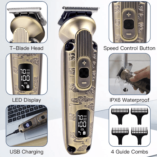 Hatteker Cordless Waterproof Beard Trimmer & Hair Clippers for Men