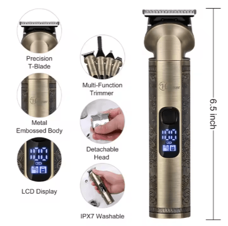 Hatteker Professional Multifunctional Grooming Kit- 5-in-1 Grooming System for Complete Men's Care