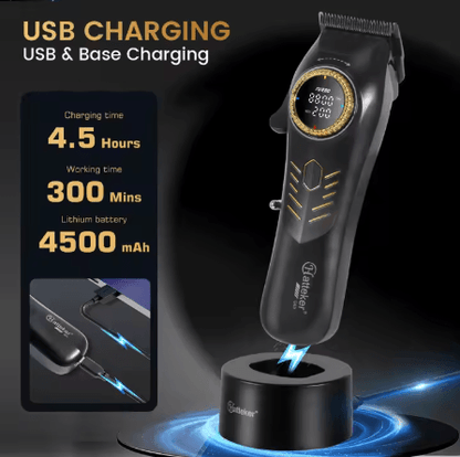 Hatteker 9000RPM Cordless Hair Trimmer – Pro Grooming Power for Home & Salon