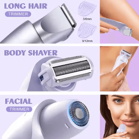 🌸 Hatteker HT-578 – 3-in-1 Rechargeable Lady Shaver 🌊 | Smooth Skin Anytime, Anywhere!