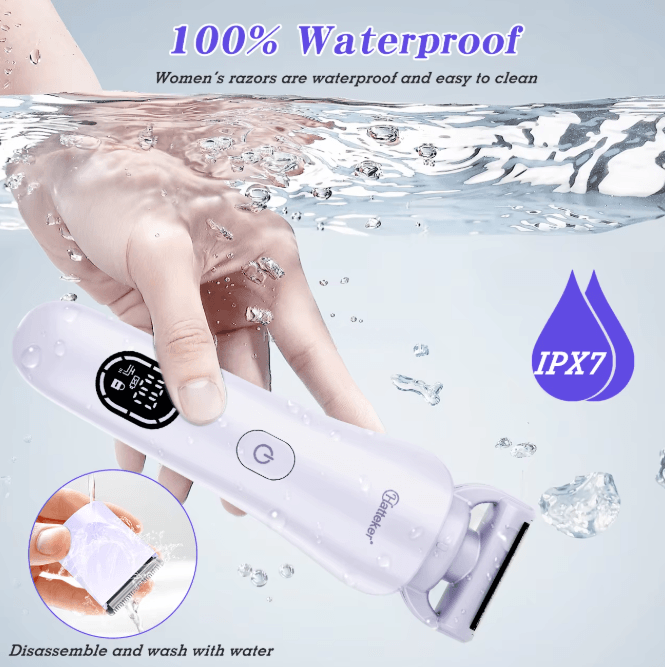 🌸 Hatteker HT-578 – 3-in-1 Rechargeable Lady Shaver 🌊 | Smooth Skin Anytime, Anywhere!