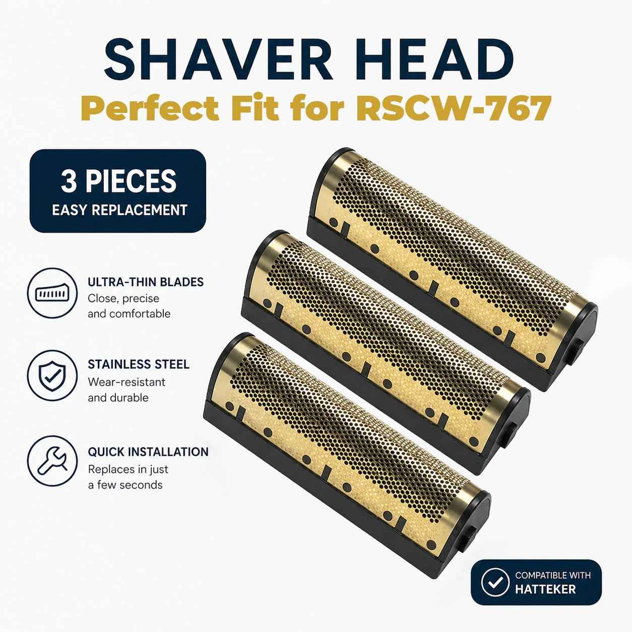 Hatteker Replacement Foil Shaver Head for RSCW-767 – Precision Foil Cutter Spare Part