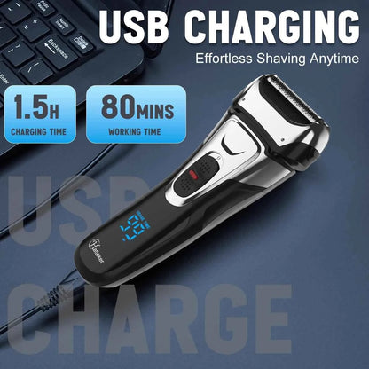 Hatteker Waterproof LED Electric Shaver & USB Rechargeable Hair Trimmer