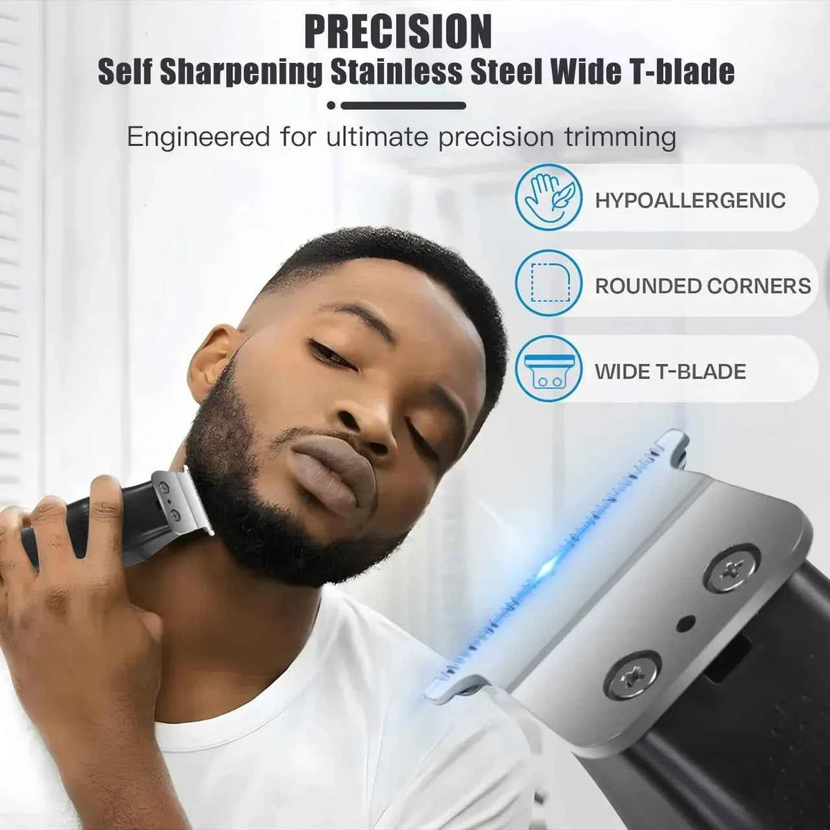 Hatteker HT-6082 Professional Hair Trimmer – Cordless Oil Head Clipper with LCD Display