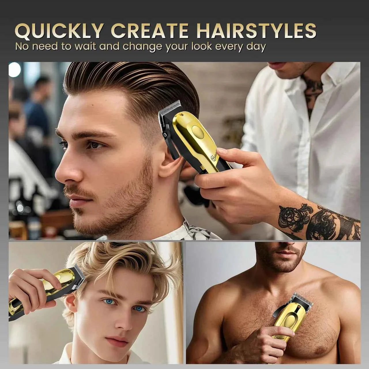 Hatteker New Model Hair Cutting Machine Electric Trimmer Rechargeable Professional Cordless Hair Clippers for Men