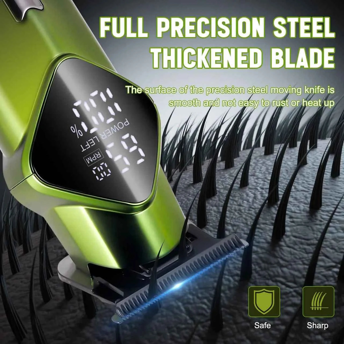 Hatteker HT-6132 Hair Clipper – LCD Digital Display Precision Trimmer USB Rechargeable