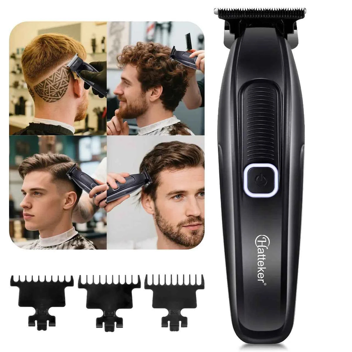 HATTEKER  HT-6135 Electric Razor Hair Clippers LCD Digital Display Hair Salon Hairdressing Tools for Men