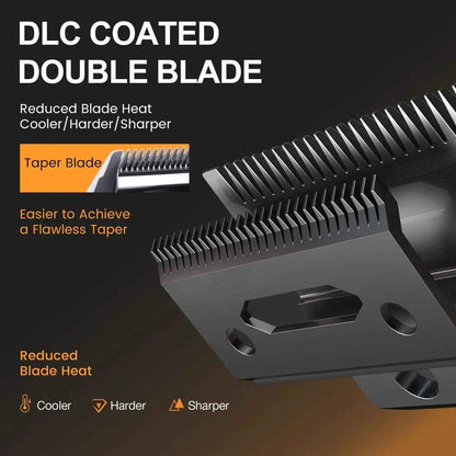 Hatteker HT-6136 Professional Electric Hair Clippers Kit with LCD Display, USB Rechargeable for Men & Barber Use