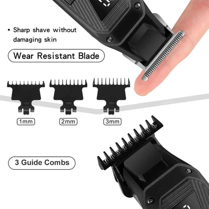 Hatteker HT-6082 Professional Hair Trimmer – Cordless Oil Head Clipper with LCD Display