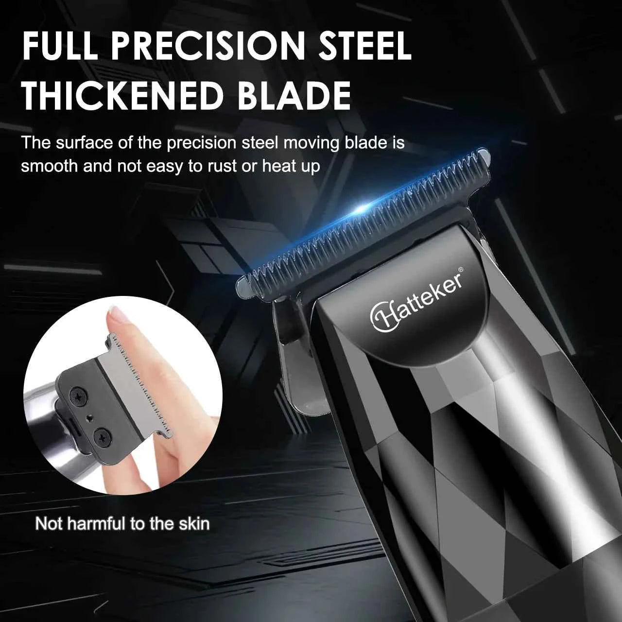 Hatteker HT-6126 Cordless Professional Electric Hair Clippers Beard Trimmer Styler LED Digital Display Hair Clippers for Men