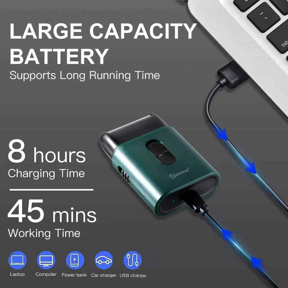 Hatteker Small Electric Shaver USB Charging Shaving Machine Powerful Retro Shaving Machine