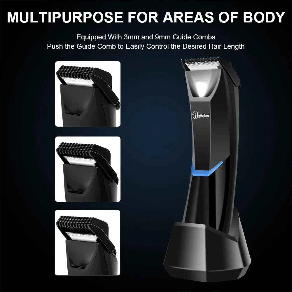 Hatteker SK-1810 Body Hair Trimmer – Waterproof Cordless Groomer for Men with LED Display