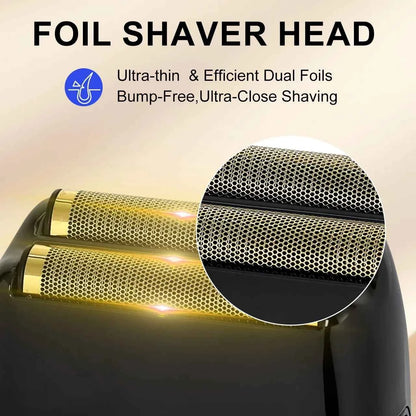 Hatteker HT-919  Foil Double  Blades Rechargeable USB  Mens Electric Shavers Razor Hair Beard Cut Trimmer Machine