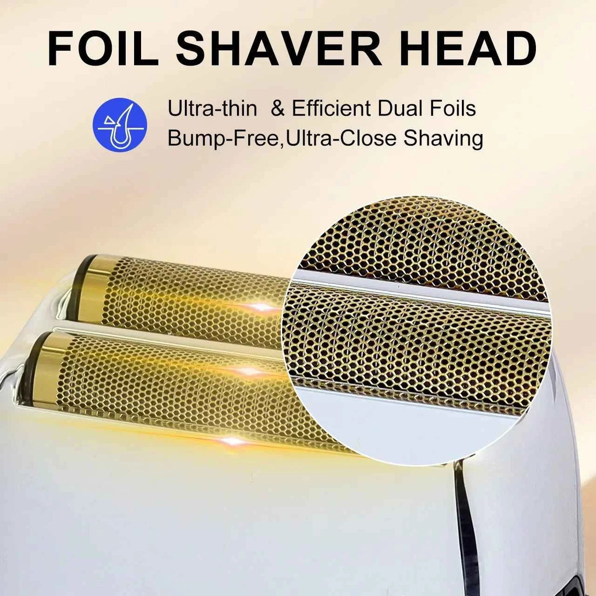 Hatteker New Reciprocating Gold Foil Electric Shaver Bald Head Shaver Waterproof USB Charging