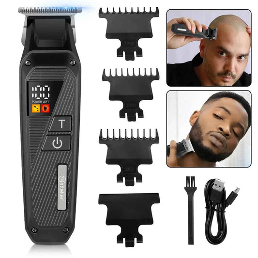Hatteker HT-6082 Professional Hair Trimmer – Cordless Oil Head Clipper with LCD Display