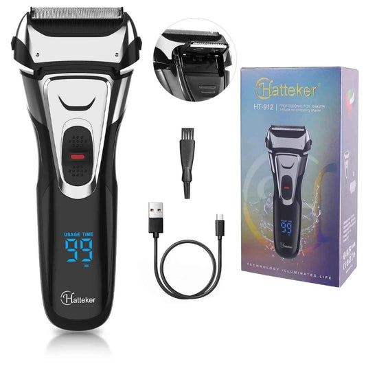Hatteker Waterproof LED Electric Shaver & USB Rechargeable Hair Trimmer
