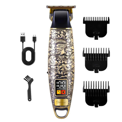 Hatteker HT-6121 Retro Oil Head Men's Electric Hair Clippers USB Rechargeable Portable Hair Trimmer
