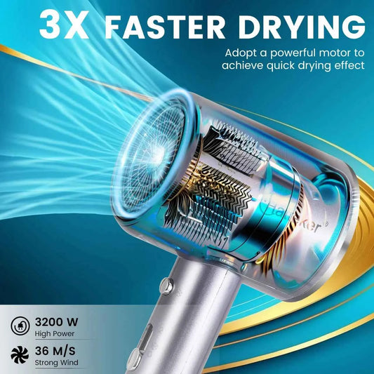 Hatteker Negative Ion Hair Dryer Powerful Cord Professional Hair Dryer