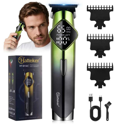 Hatteker HT-6132 Hair Clipper – LCD Digital Display Precision Trimmer USB Rechargeable