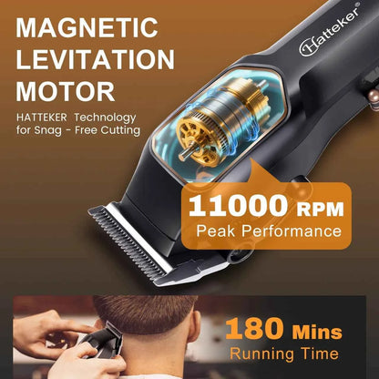 Hatteker HT-6136 Professional Electric Hair Clippers Kit with LCD Display, USB Rechargeable for Men & Barber Use