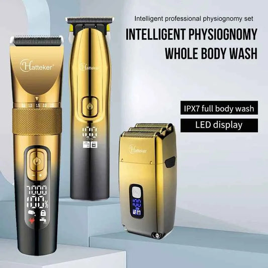 Hatteker 695 Professional Hair Clipper Kit – Cordless Barber Grooming Set with Beard Trimmer