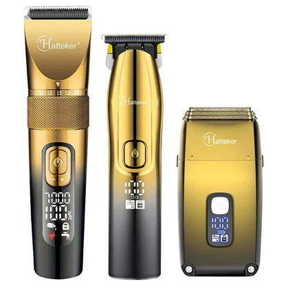 Hatteker 695 Professional Hair Clipper Kit – Cordless Barber Grooming Set with Beard Trimmer