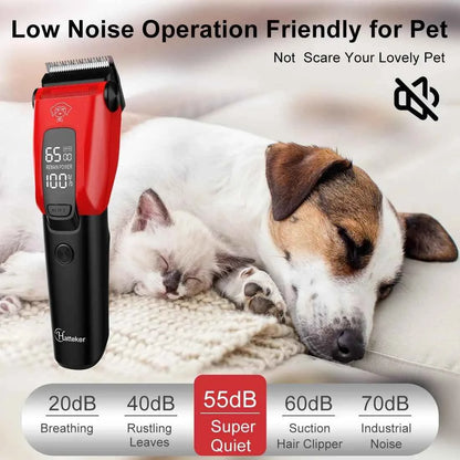Professional Pet Hair Clipper - Rechargeable Low-Noise Grooming for Dogs & Cats, Ceramic Blade
