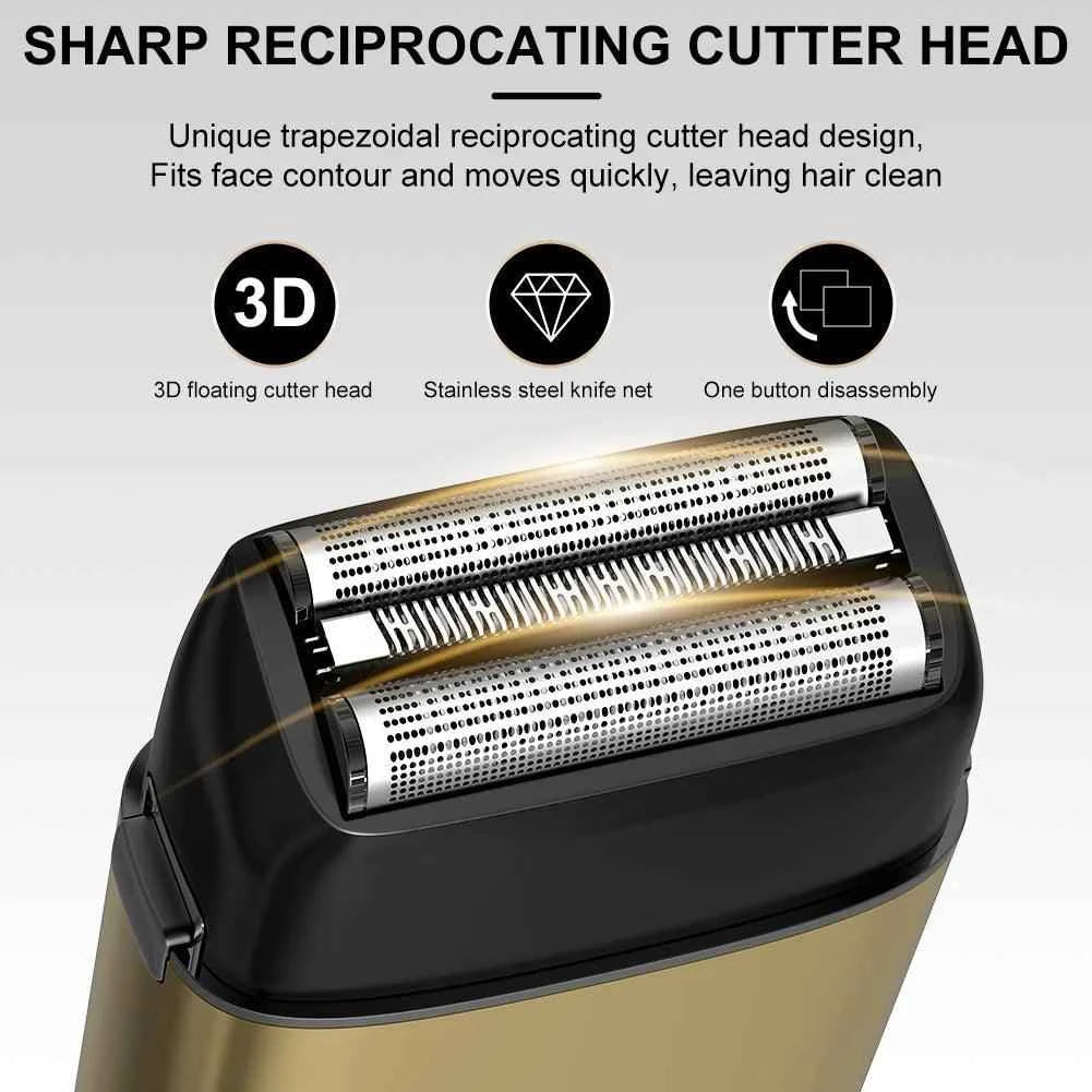 Hatteker Men's Electric Shaver - Powerful Triple-Blade Razor for Beard & Bald Shaving