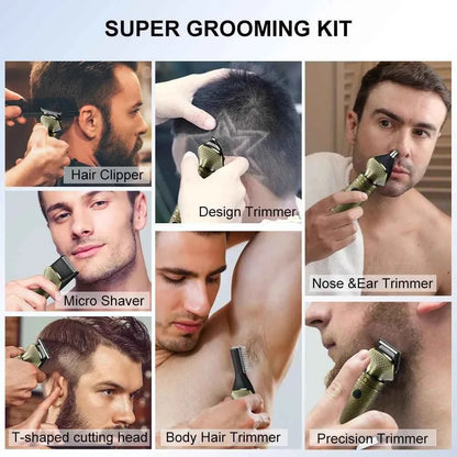 Hair trimmer all in one 7 blades hair clipper electric baber haircut machine body hair removal nose trimmer set for Men
