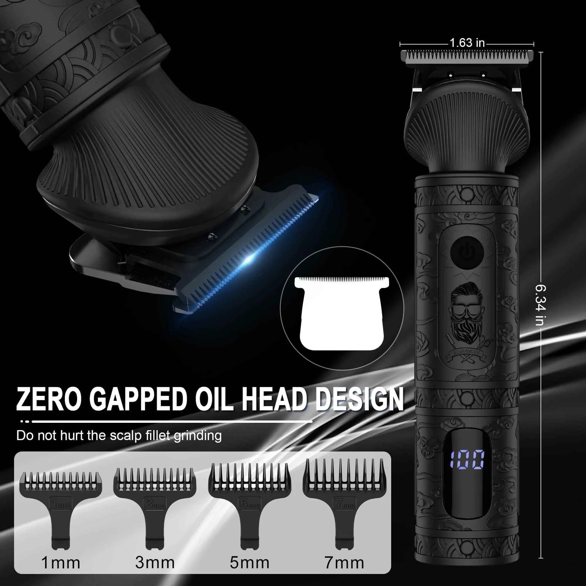 HATTEKER hair trimmer all in one 7 blades changeable Electric Baber Haircut body nose trimmer set