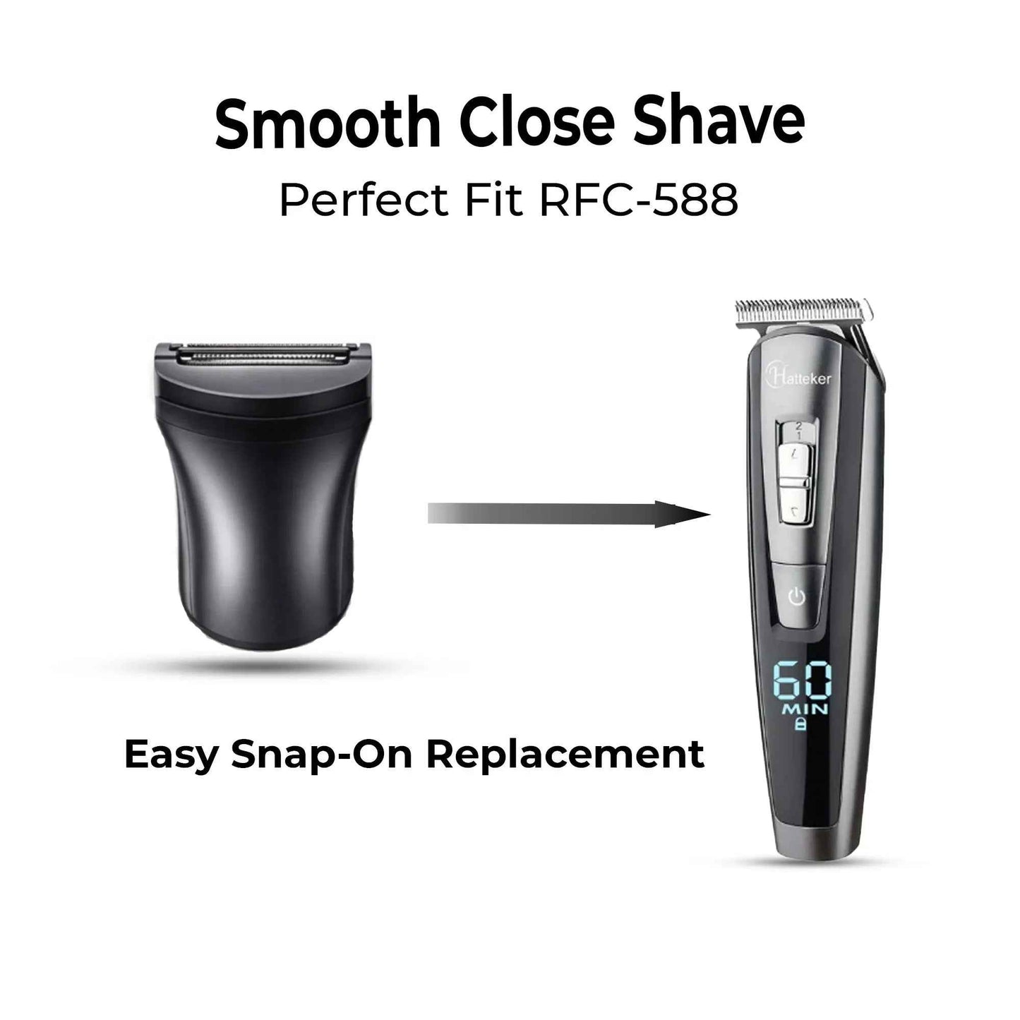 Hatteker RFC-588 Foil Shaver Replacement Head – Smooth Close Shave Attachment for Hatteker Trimmer