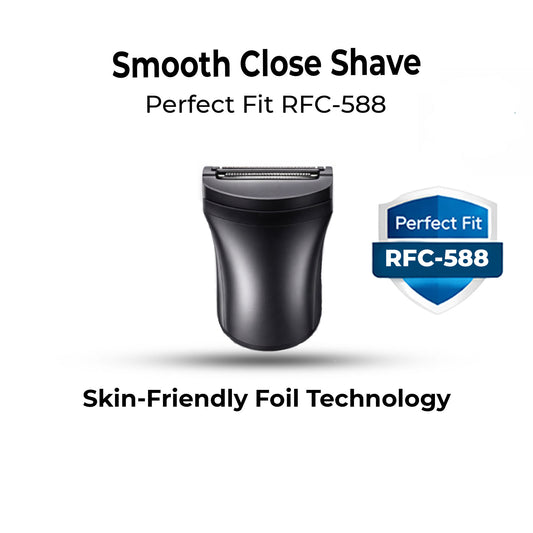 Hatteker RFC-588 Foil Shaver shaver with 'Perfect Fit RFC-588' badge on a white background