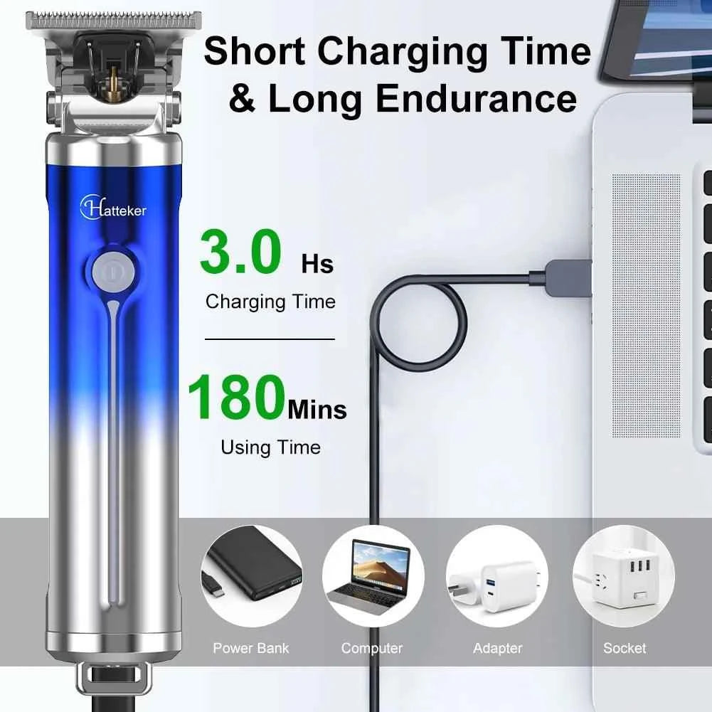 HATTEKER Beard Hair Trimmer for Men Professional Grooming Cutting Kit Mustache