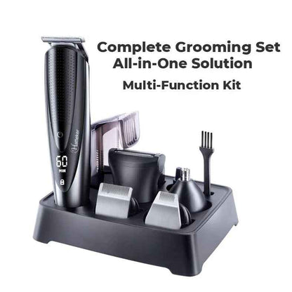 HATTEKER 5-in-1 Hair Clipper for Men RFC-598 – Rechargeable Beard & Body Grooming Kit with Multiple Attachments
