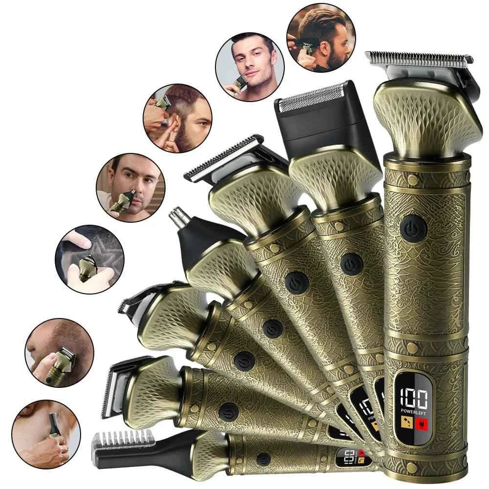Hair trimmer all in one 7 blades hair clipper electric baber haircut machine body hair removal nose trimmer set for Men