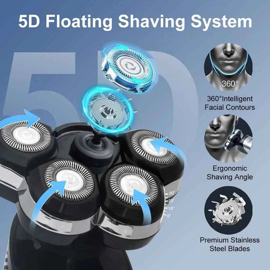 HATTEKER Electric Shaver For Men Electr Shaver 5 Head Razor Waterproof Shaving Machine Rechargeable Beard Trimmer For Man