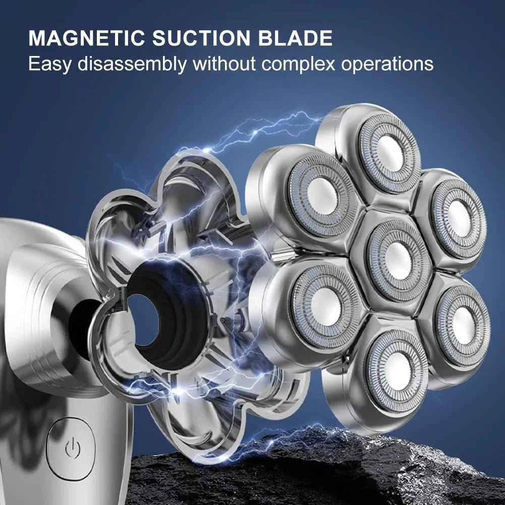 7D Floating heads Electric Razor for Men Upgrade 5 in 1 Shavers Multifunctional Bald Head