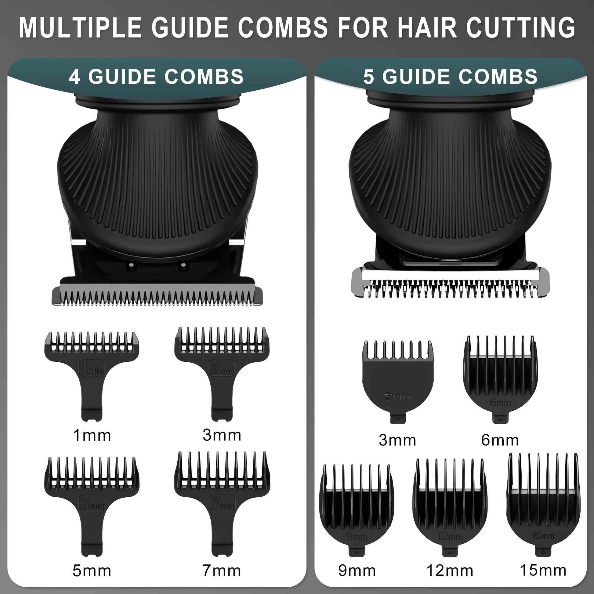 HATTEKER hair trimmer all in one 7 blades changeable Electric Baber Haircut body nose trimmer set