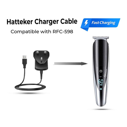 HATTEKER USB And Plug Charger RFC-598 Fast and Reliable Head Charger Compatible for Hatteker Trimmer RFC-598