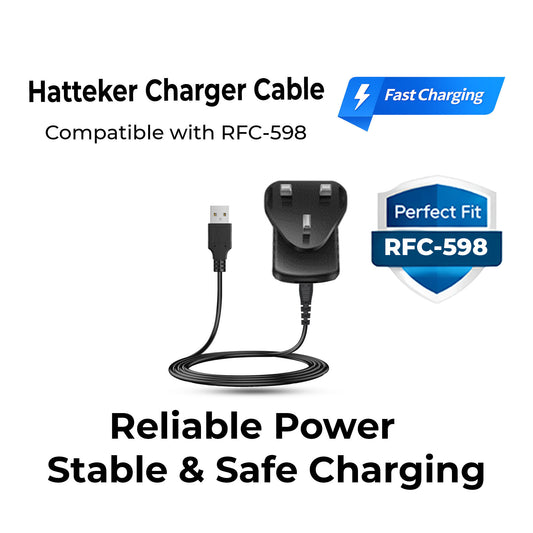 HATTEKER USB And Plug Charger RFC-598 Fast and Reliable Head Charger Compatible for Hatteker Trimmer RFC-598