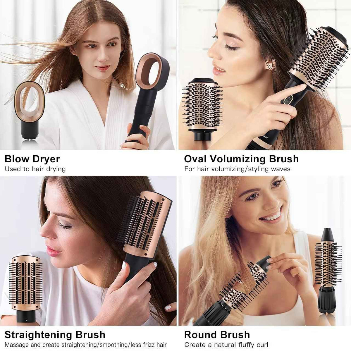 Hatteker Air Hair Styler  4-in-1  Curler, Dryer Brush, Hot Comb & Straightener