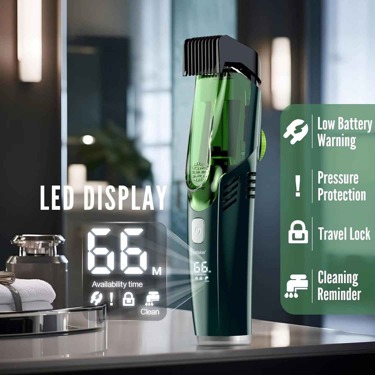 Hatteker Cordless Hair Clippers for Men | Washable T-Blade Hair Trimmer
