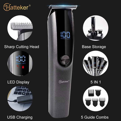 5-in-1 Professional Beard Trimmer for Men | Multifunctional Grooming Kit & Hair Clippers