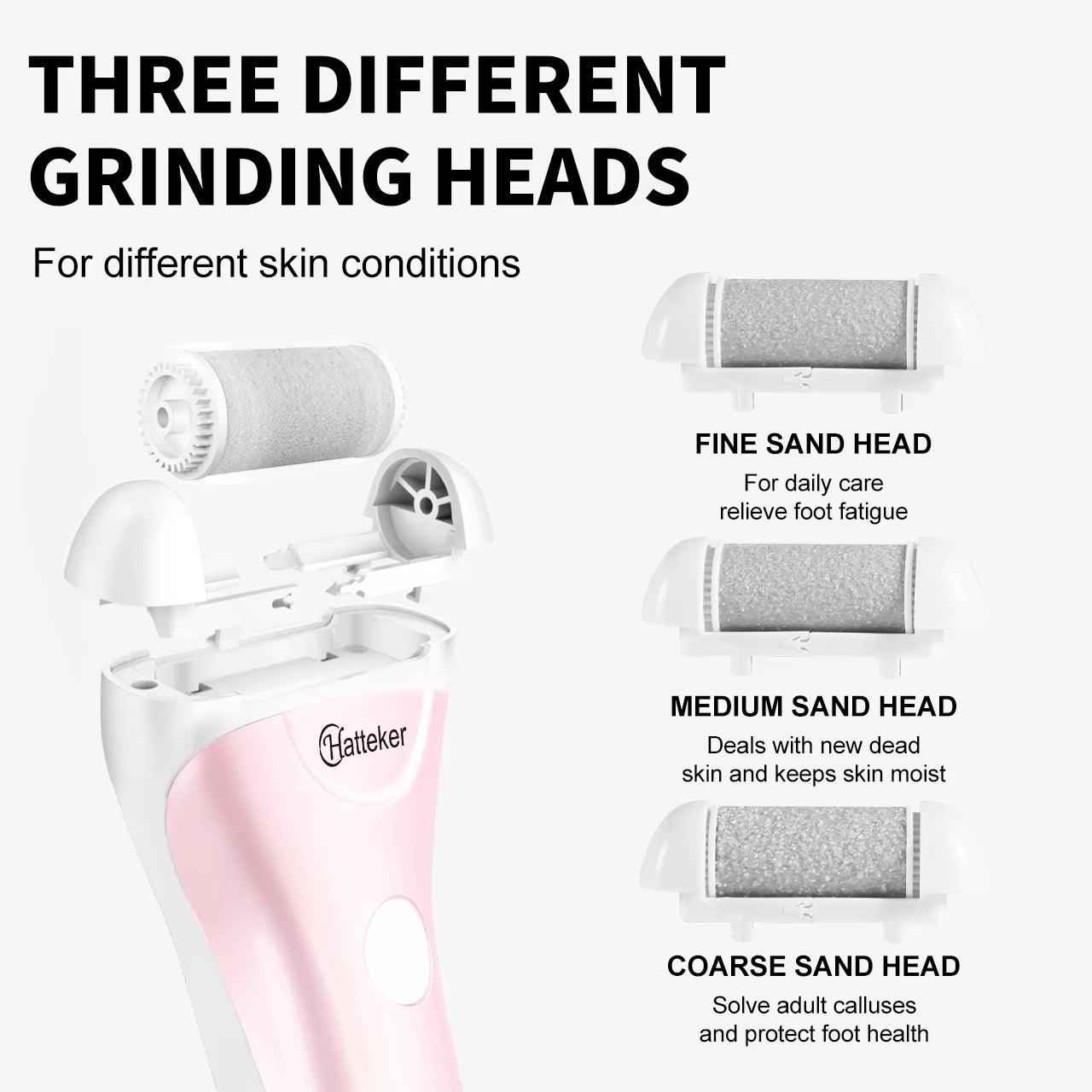USB Rechargeable Electric Foot Callus Remover - Dead Skin Grinder for Smooth Feet