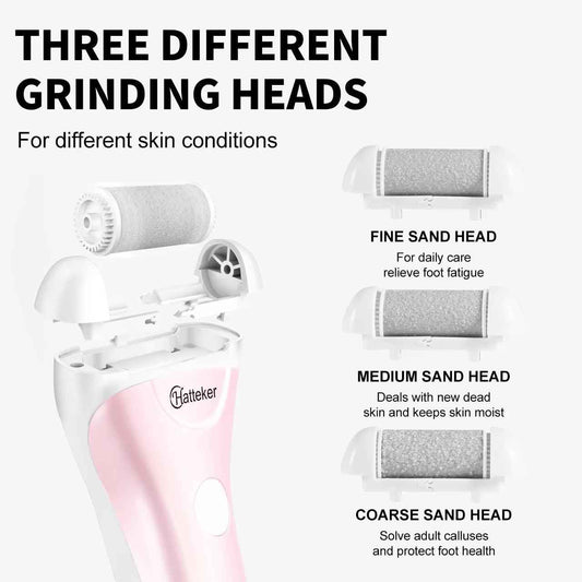 USB Rechargeable Electric Foot Callus Remover - Dead Skin Grinder for Smooth Feet