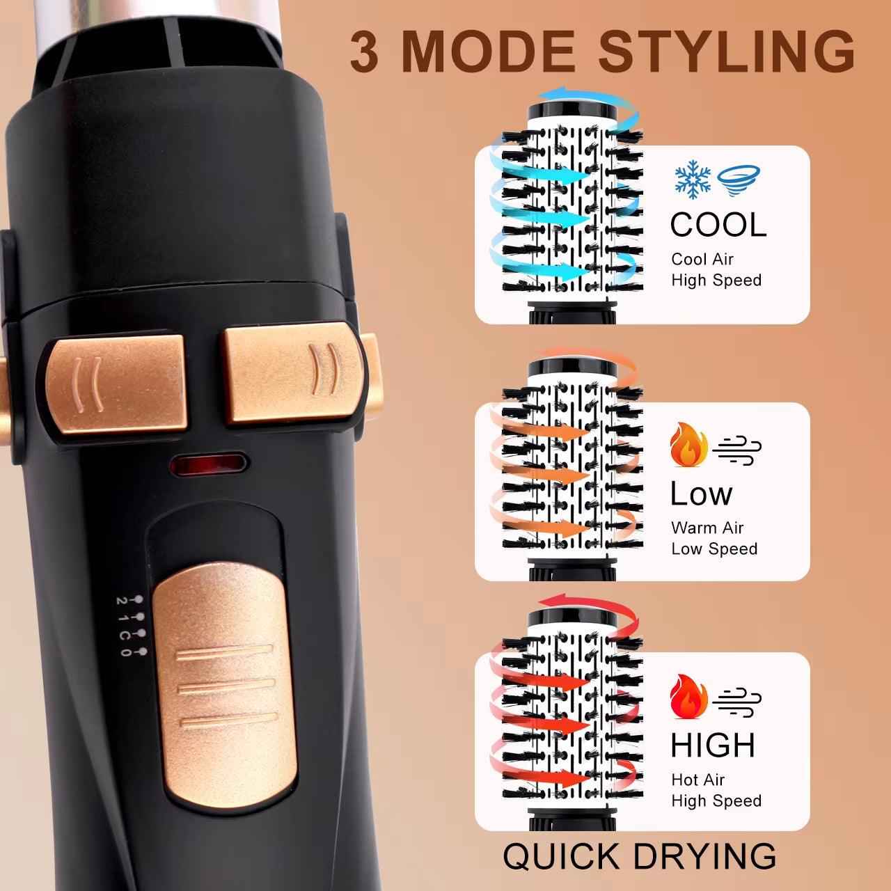 4-in-1 Air Hair Styler - Hair Dryer, Curler, Hot Comb & Straightener