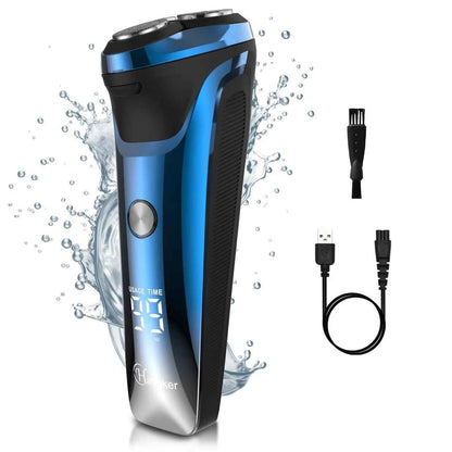 Hatteker Men's Beard Trimmer Waterproof Rotary Beard Trimmer & Electric Shaver with USB Charging